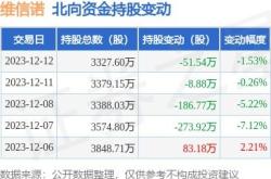 维信诺获北向资金卖出万元，累计持股万股